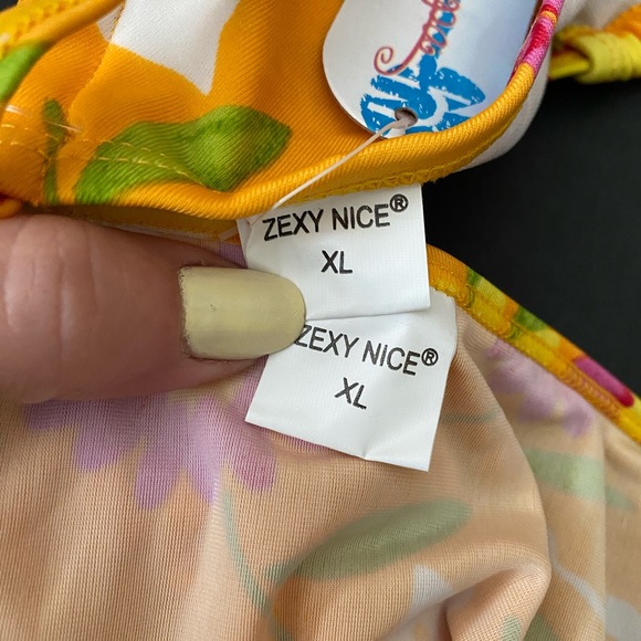 Hoopa orange floral print Bikini Women’s Size XL - Picture 8 of 10